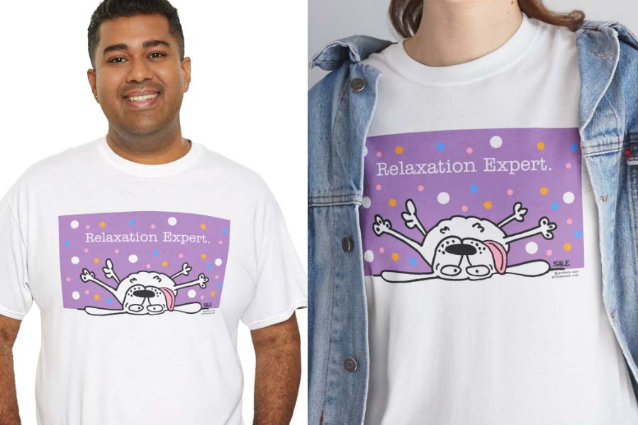 relaxation expert t-shirt