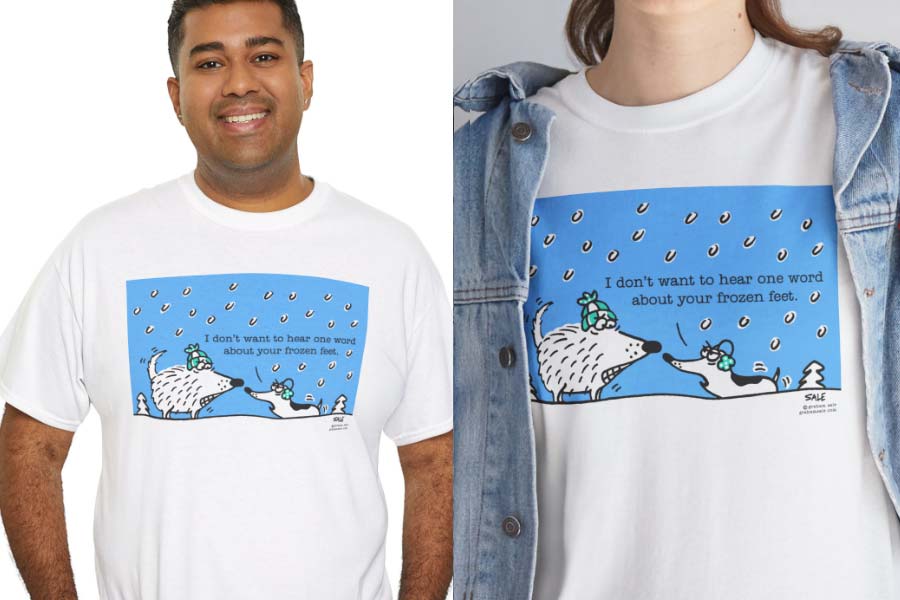 frozen feet t-shirt