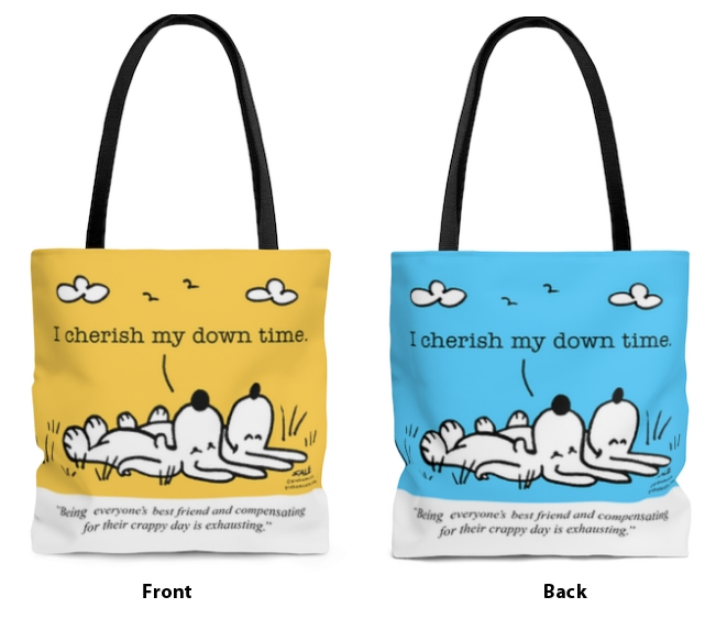 Downtime dog tote bag wholesale