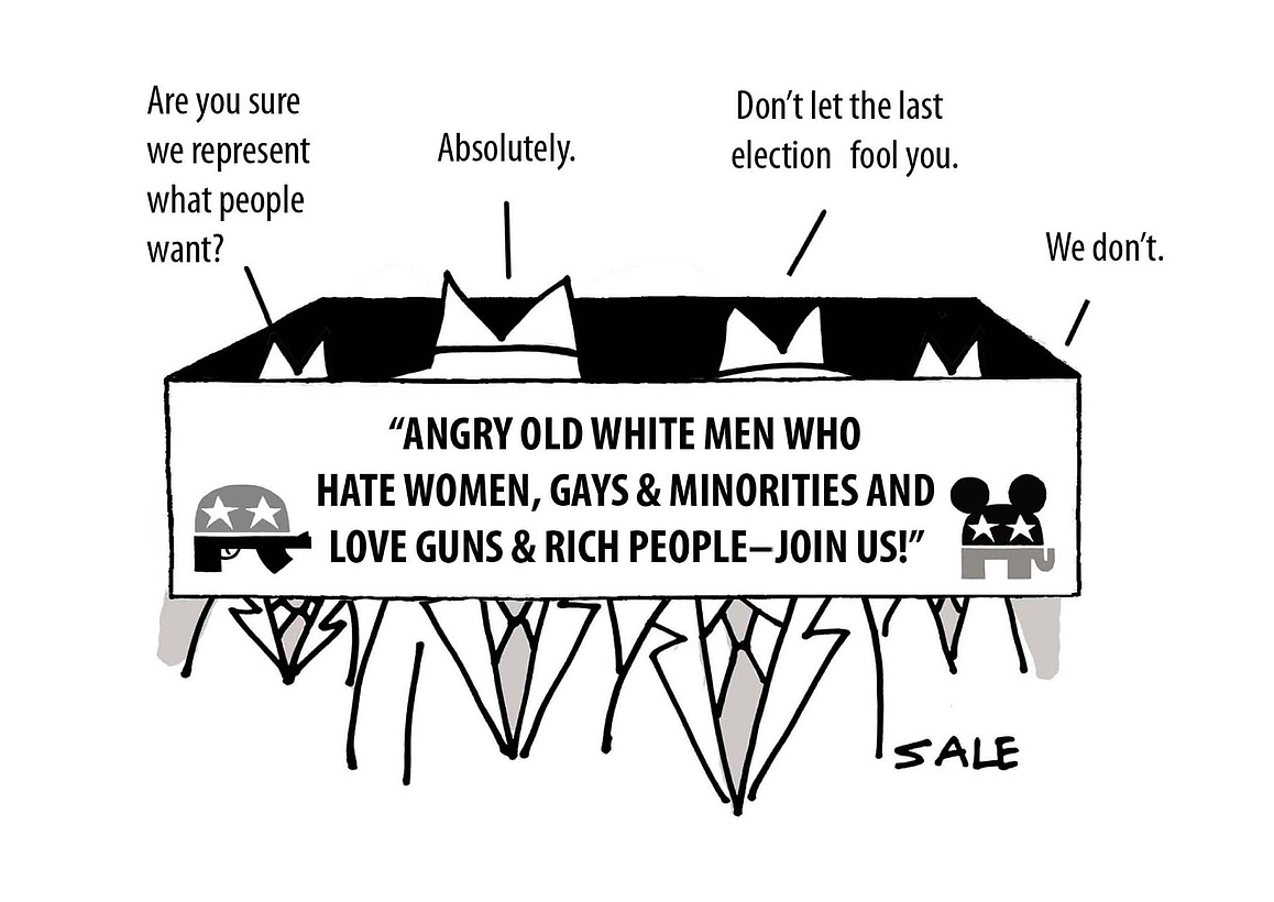 Political Cartoon Angry Old White Men