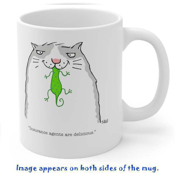 cat insurance agents are delicious mug