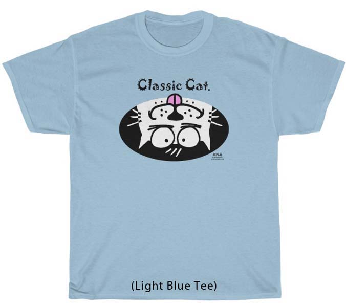 classic cat Blue tee-shirt