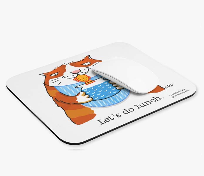 CAT LETS DO LUNCH MOUSEPAD