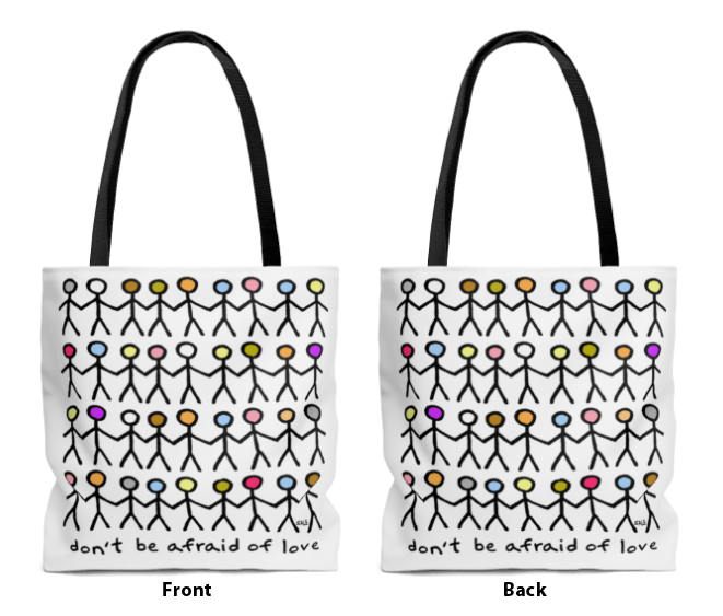 dont be afraid of love wholesale tote bags