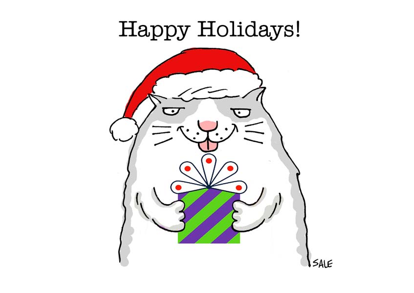 happy holidays cat
