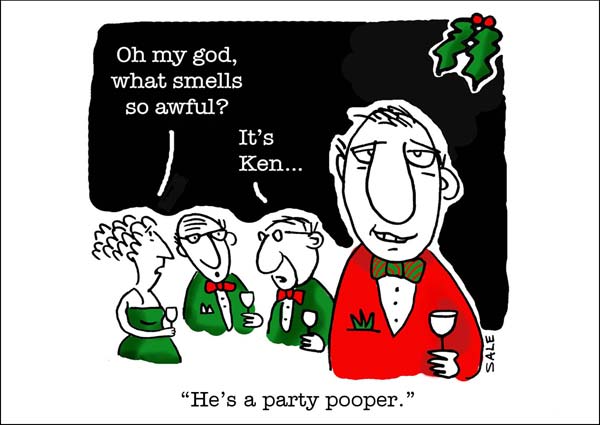 what smells its ken hes a party pooper