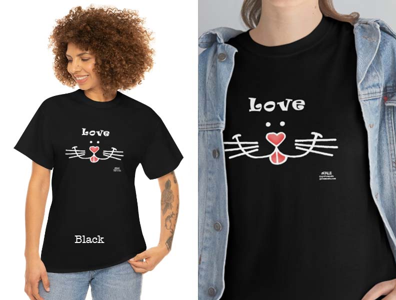 cat love face wholesale t-shirt