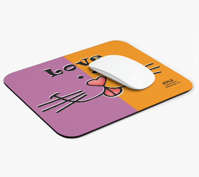 cat love face mousepad