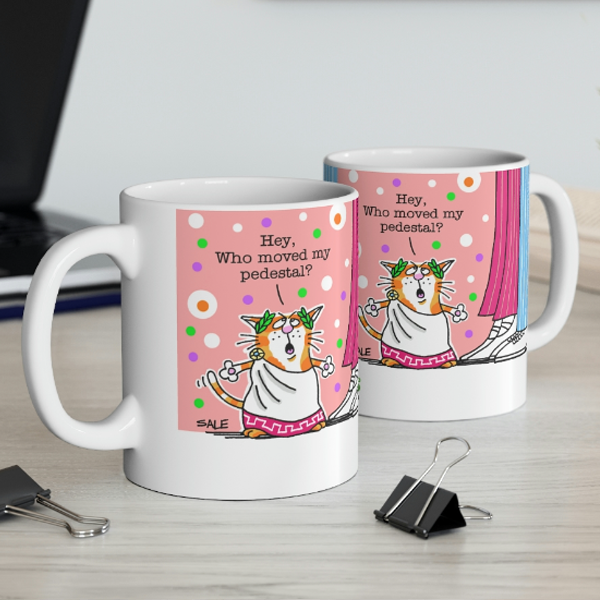 who moved my pedestal wholesale cat mug