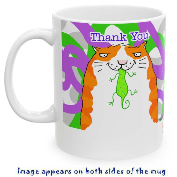 cat thank you general mug