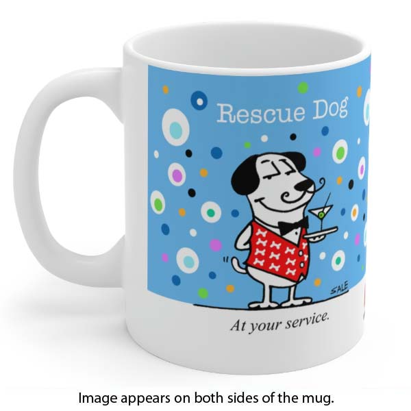 rescue dog at your service wholesale dog mug