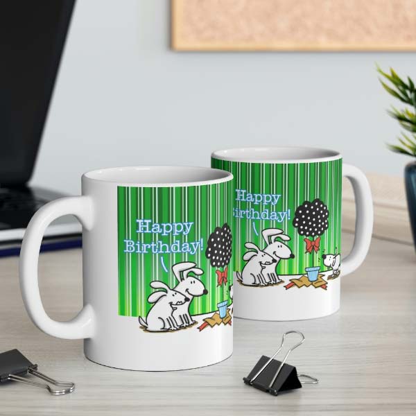 happy birthday tree gift wholesale dog mug