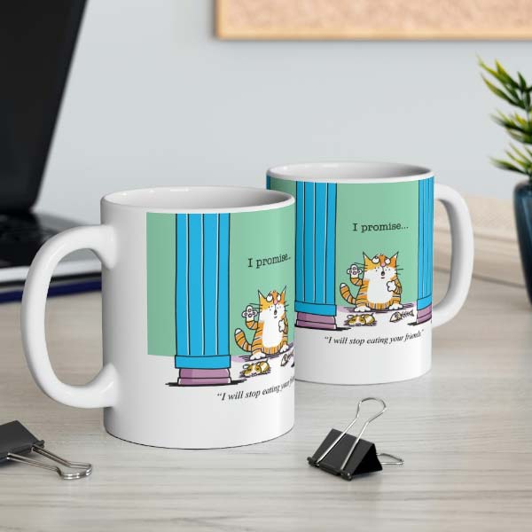 i promise i wont eat your friends wholesale cat mug