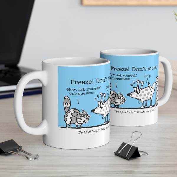 do you feel lucky punk dog and cat wholesale mug