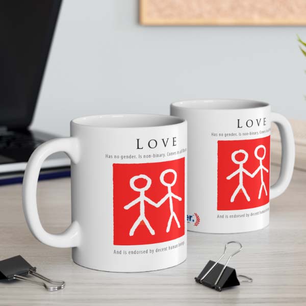 love has no gender is non-bianary comes in all flavors wholesale mugs