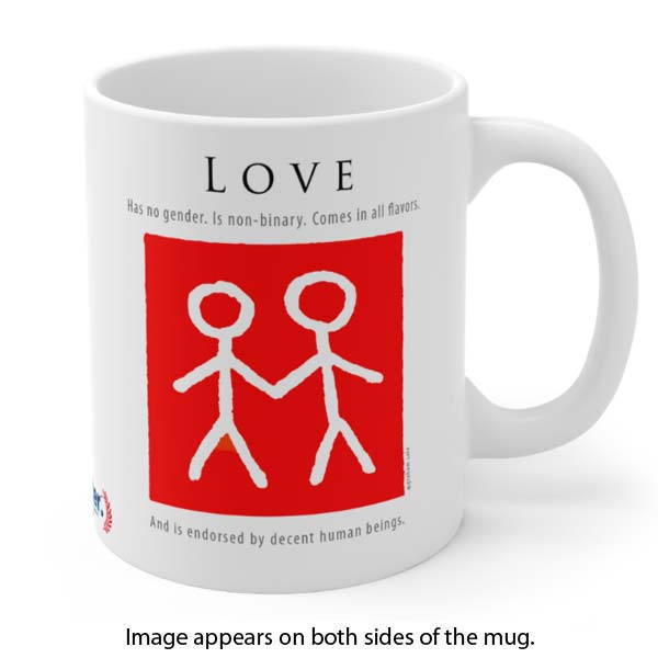 love has no gender is non-bianary comes in all flavors wholesale mugs