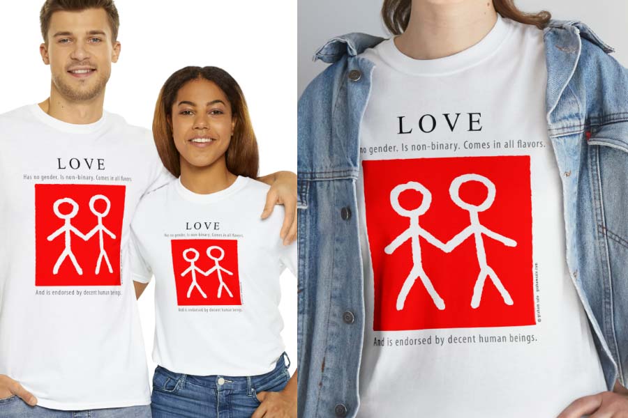 love has no gender is non-bianary comes in all flavors wholesale t-shirt