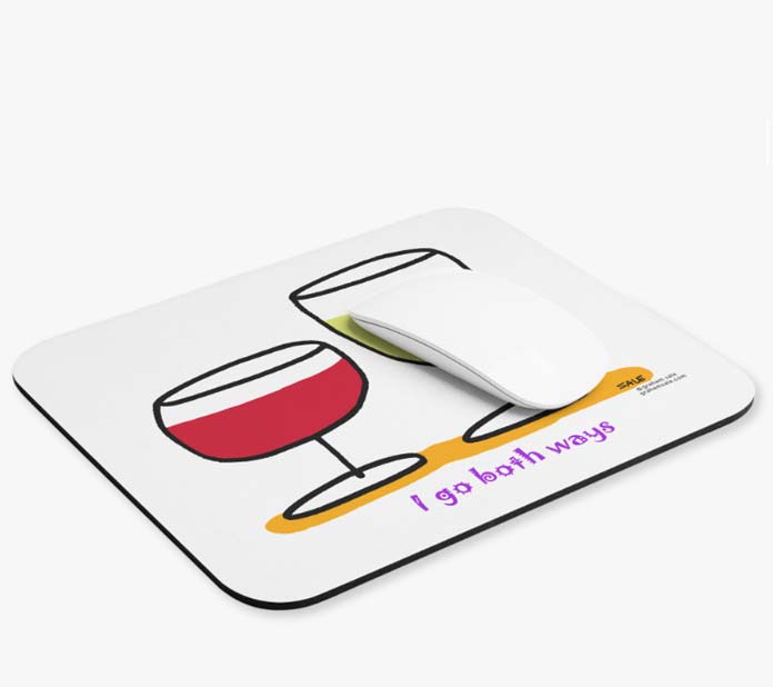 I go both ways wine mousepad wholesale