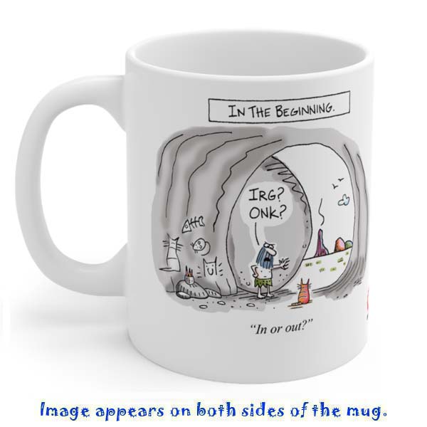 in the beginnig mug