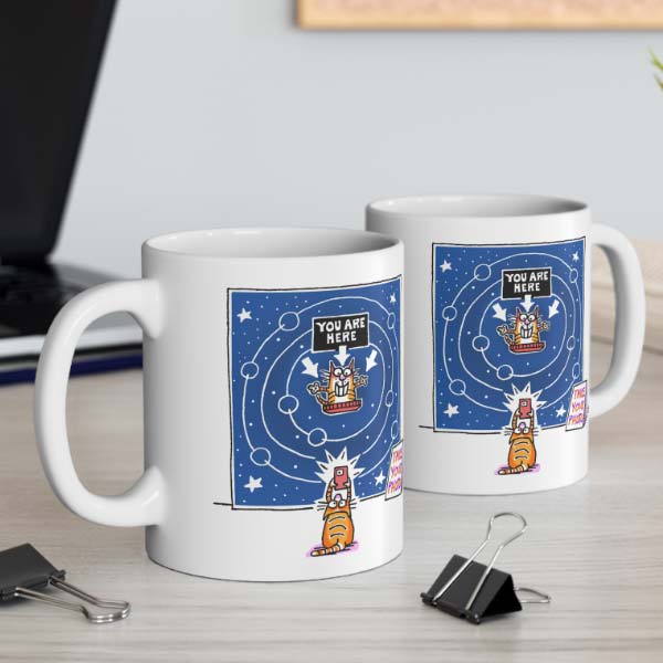 cat universe you are here mug