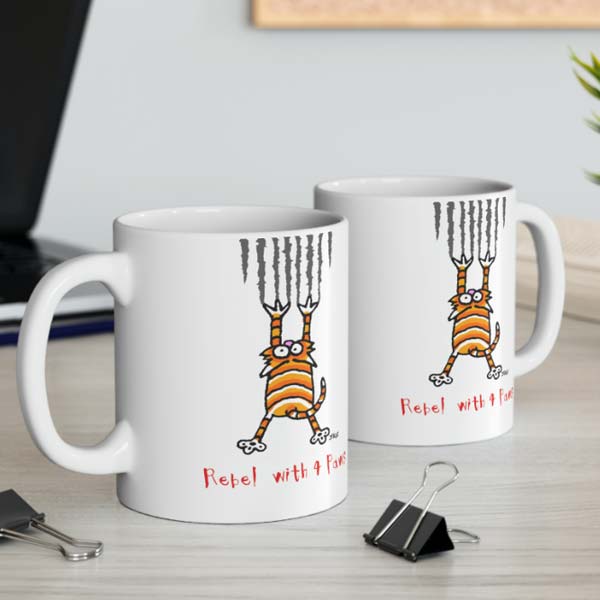 rebel with 4 paws mug