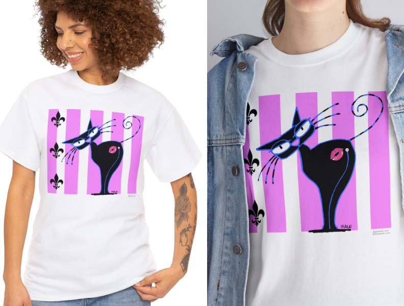 french cat t-shirt