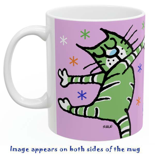 dancing cat mug