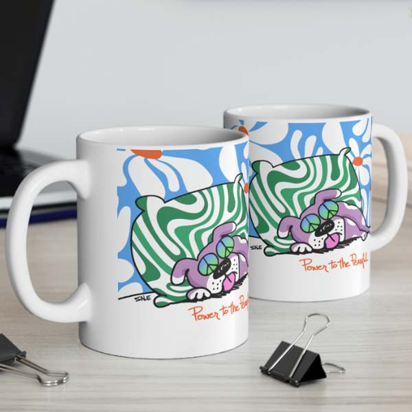 power to the peaceful mug