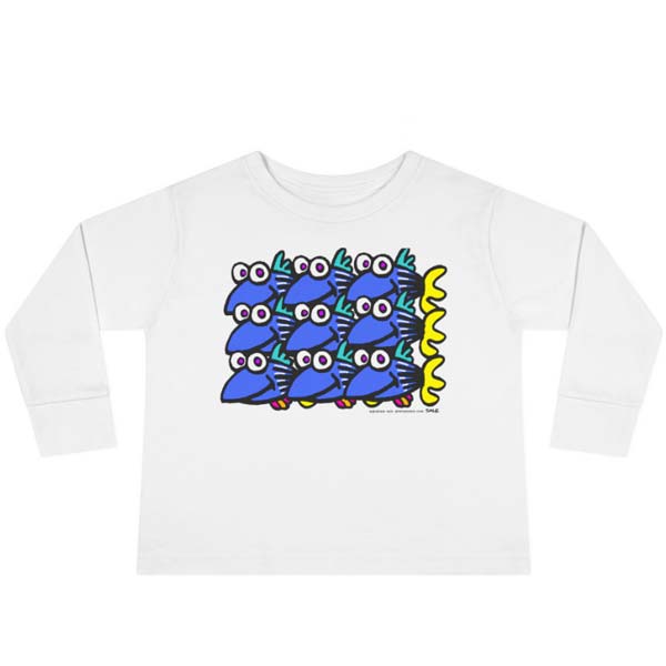 blue fish school long sleeve t-shirt