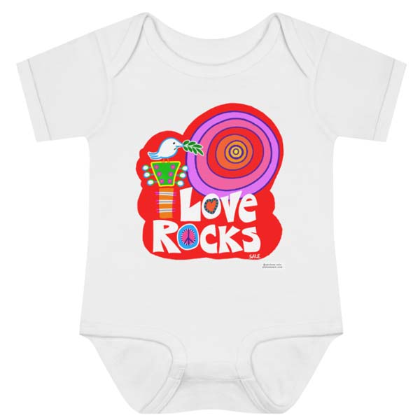 love rocks retro onesie