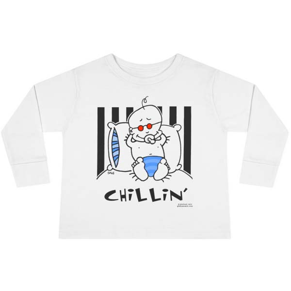 chillin blue long sleeve t-shirt