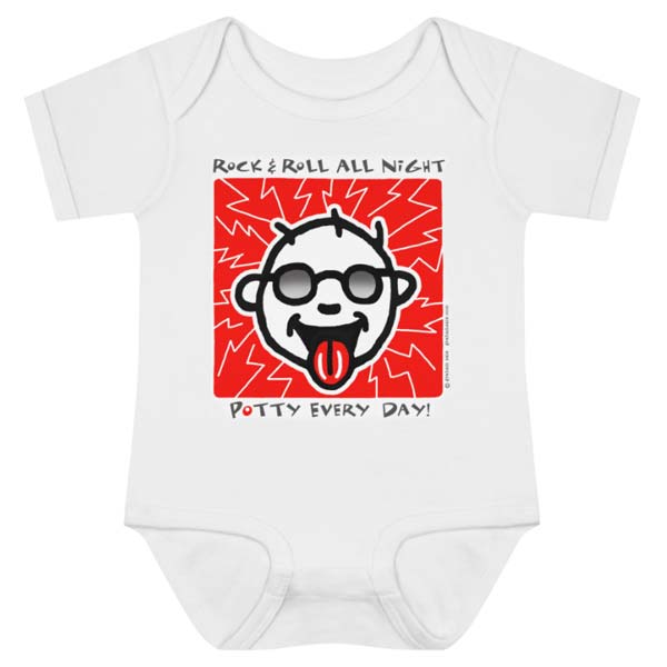 rock and roll all night potty every day onesie