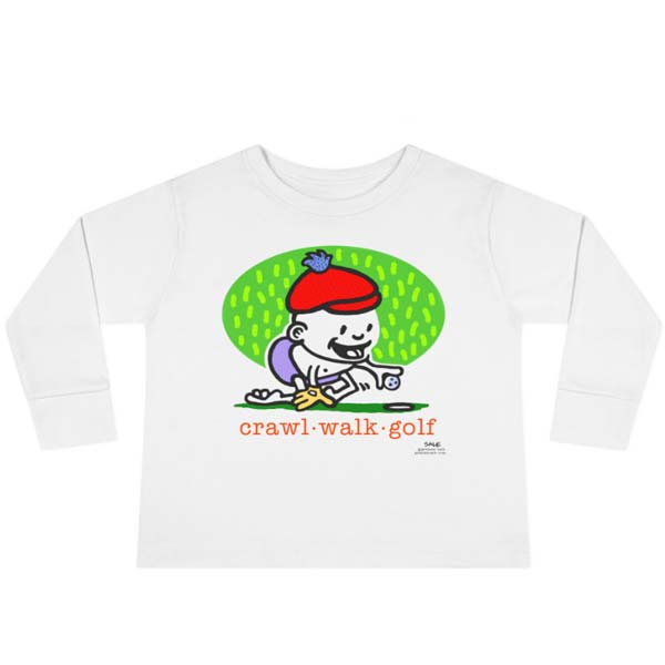 crawl walk golf long sleeve t-shirt