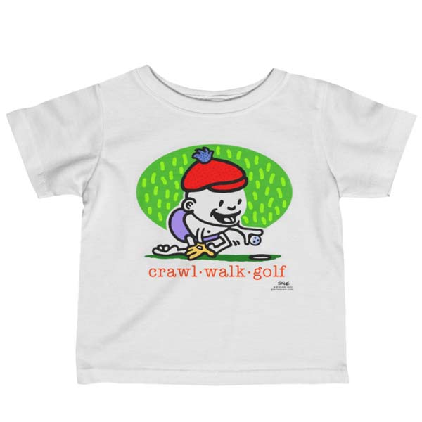 crawl walk golf t-shirt